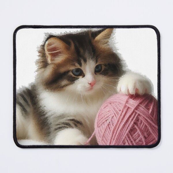 Item preview, Cat with a ball of wool designed and sold by Wild-way Art.