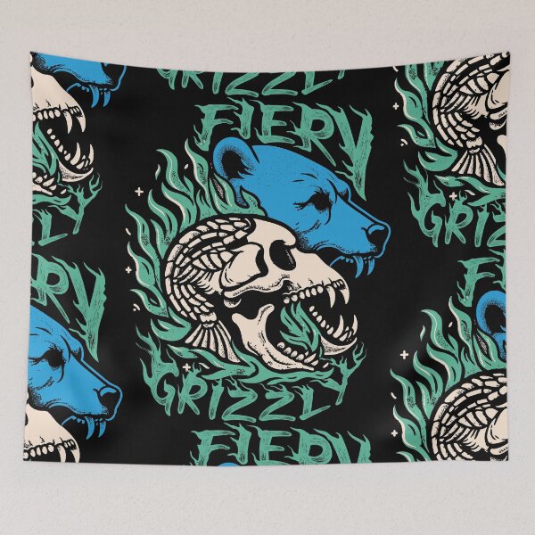 Item preview, Fiery Grizzle Bear hand drawing illustration vector graphics art designed and sold by CropWear.