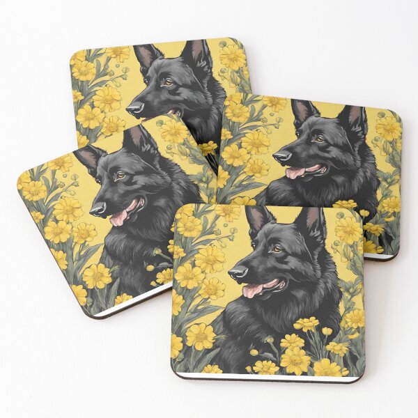 Item preview,  German Shepherd Dog and Yellow Flowers designed and sold by GoodyPaws.