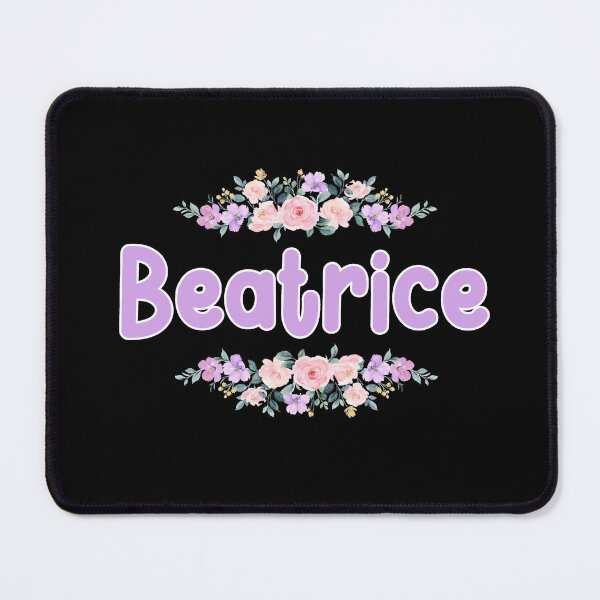 Item preview, Purple Flower Beatrice Name Label (Black) designed and sold by NormadWorld.