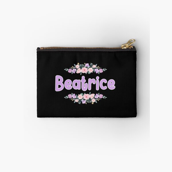 Item preview, Purple Flower Beatrice Name Label (Black) designed and sold by NormadWorld.