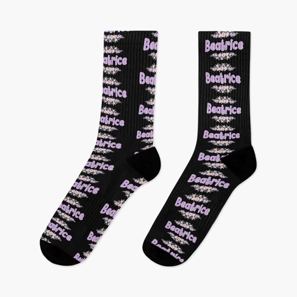 Item preview, Purple Flower Beatrice Name Label (Black) designed and sold by NormadWorld.