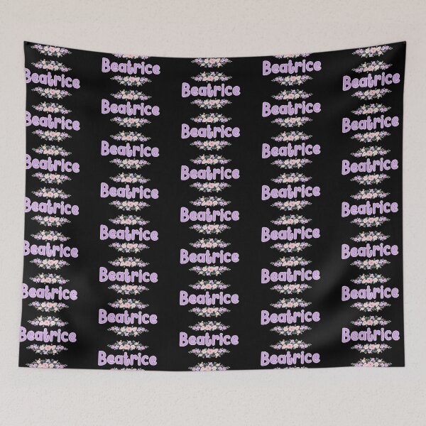 Item preview, Purple Flower Beatrice Name Label (Black) designed and sold by NormadWorld.