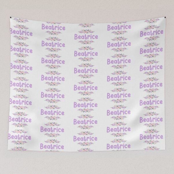 Item preview, Purple Flower Beatrice Name Label designed and sold by NormadWorld.