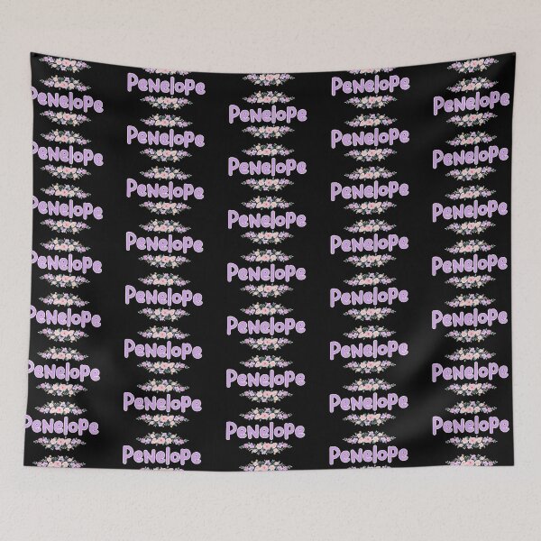 Item preview, Purple Flower Penelope Name Label (Black) designed and sold by NormadWorld.