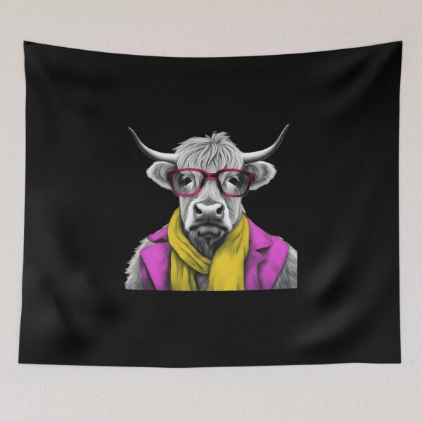 Item preview, The Studious Highland Cow designed and sold by Zenvo.