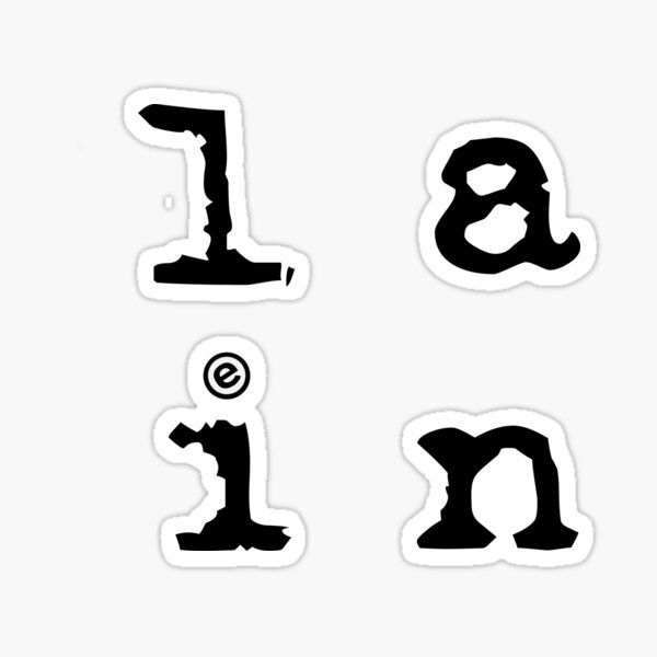 Lain (letters sticker) Sticker