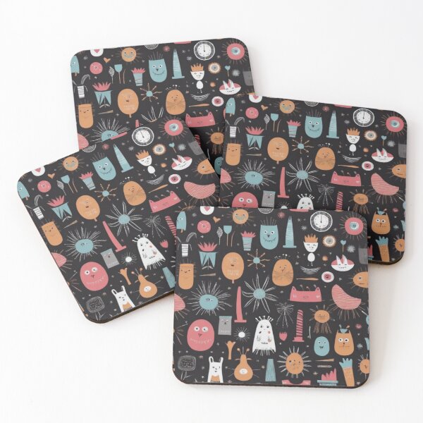 Item preview, RogerPattern - "Laughable Designs on Black Background" designed and sold by RogerPattern.