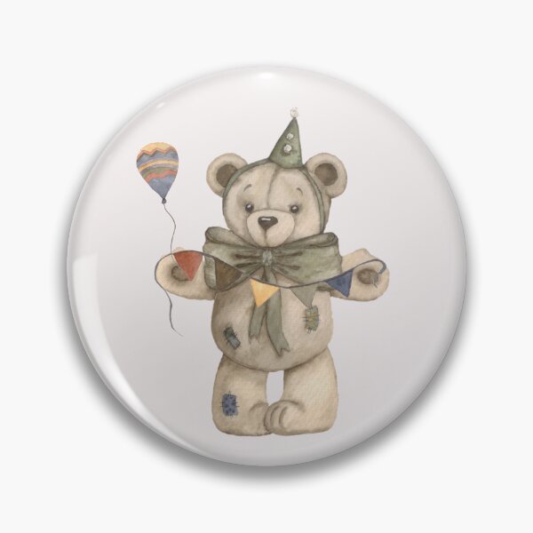 Item preview, Watercolor illustration of a teddy bear with a balloon designed and sold by Oleksandra Yurchenko.