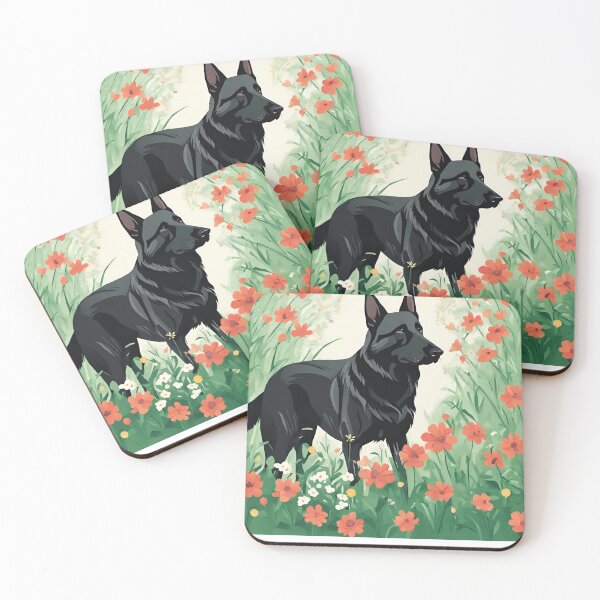Item preview, German Shepherd Dog and Flowers designed and sold by GoodyPaws.