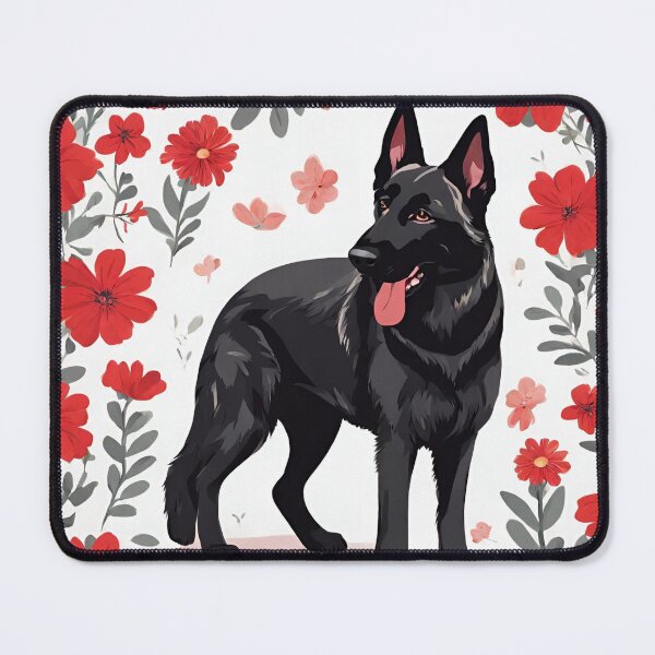 Item preview, German Shepherd Dog and Flowers designed and sold by GoodyPaws.