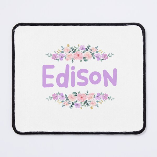 Item preview, Purple Flower Edison Name Label designed and sold by NormadWorld.