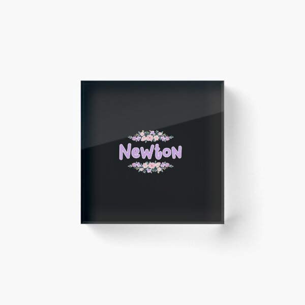 Item preview, Purple Flower Newton Name Label (Black) designed and sold by NormadWorld.