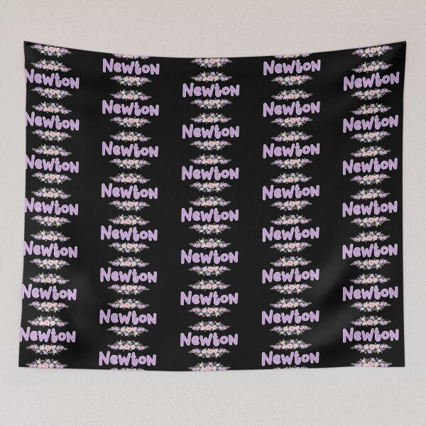 Item preview, Purple Flower Newton Name Label (Black) designed and sold by NormadWorld.