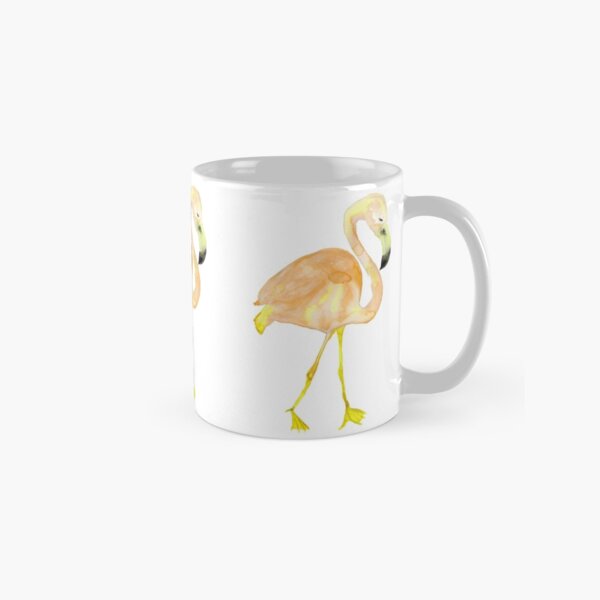 Yellow Watercolor Flamingo Classic Mug