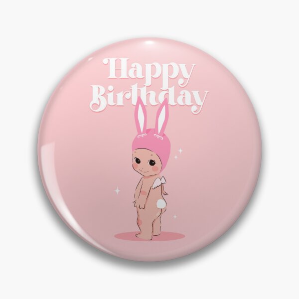 Item preview, Pink Bunny Angel Birthday Card | Cherub  designed and sold by StudioKitti.