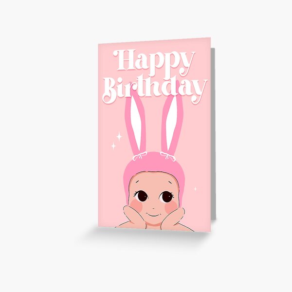Item preview, Pink Bunny Angel Birthday Card | Birthday Card for Her designed and sold by KittyStrand.