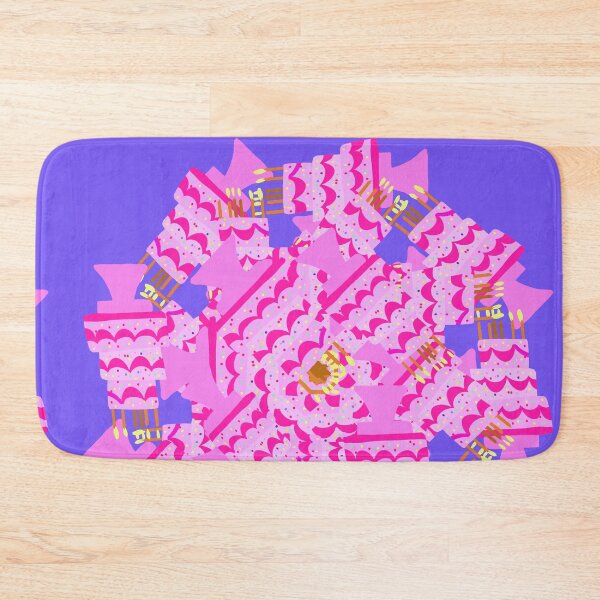 Item preview, Pink Cake with Candles and Frosting - Hand-drawn designed and sold by Victoria Rose.