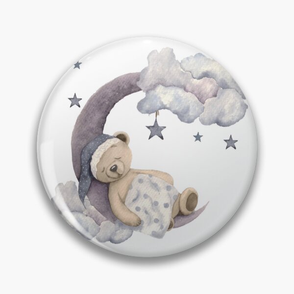 Item preview, Sleeping teddy bear on the moon designed and sold by Oleksandra Yurchenko.