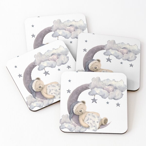 Item preview, Sleeping teddy bear on the moon designed and sold by Oleksandra Yurchenko.