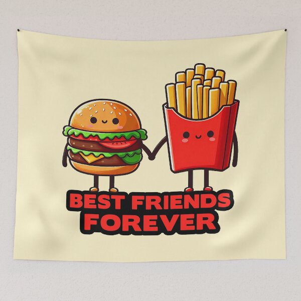 Item preview, Hamburger and French Fries Best Friends Forever designed and sold by plushism.