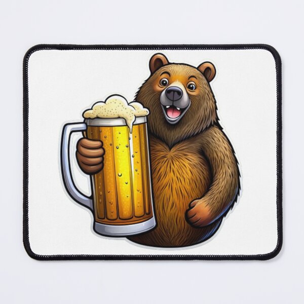 Item preview, Cute bear holding beer designed and sold by catcraftss.