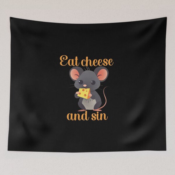 Item preview, Eat cheese and sin Cute mouse sticker designed and sold by S-ZYBI.