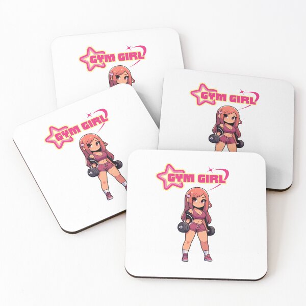 Item preview, Dumbbell Babe Gym Girl | Japanese Anime Illustration designed and sold by PawaPotto.