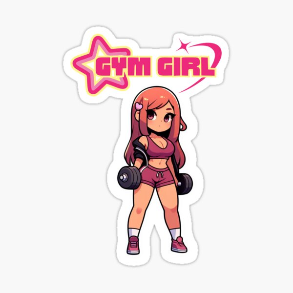Item preview, Dumbbell Babe Gym Girl | Japanese Anime Illustration designed and sold by PawaPotto.