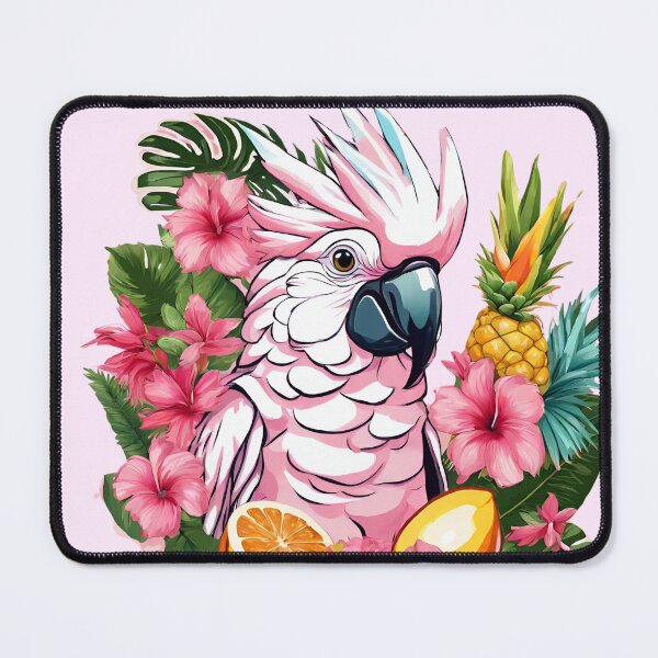 Item preview, Tropical happiness, light pink bird graphic, ananas and mango designed and sold by coloursforkids.