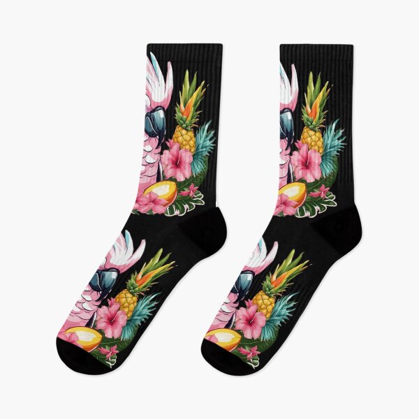 Item preview, Tropical happiness, light pink bird graphic, ananas and mango designed and sold by coloursforkids.