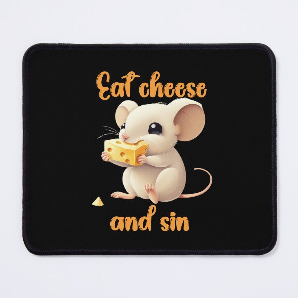 Item preview, Eat cheese and sin Cute mouse sticker designed and sold by S-ZYBI.