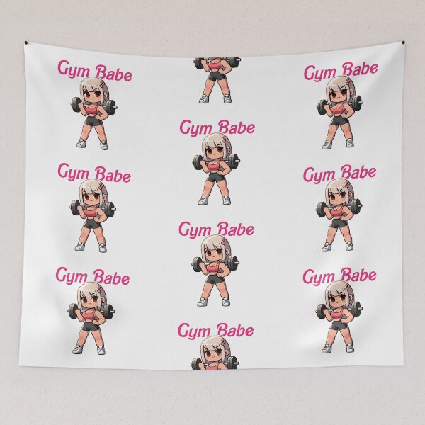 Item preview, Cute Barbell Gym Babe Girl | Japanese Anime Illustration designed and sold by PawaPotto.