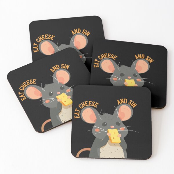 Item preview, Eat cheese and sin Cute mouse sticker designed and sold by S-ZYBI.