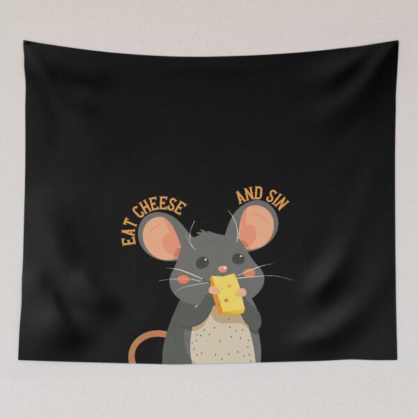 Item preview, Eat cheese and sin Cute mouse sticker designed and sold by S-ZYBI.