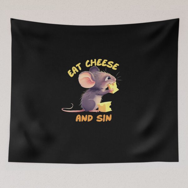 Item preview, Eat cheese and sin Cute mouse sticker designed and sold by S-ZYBI.