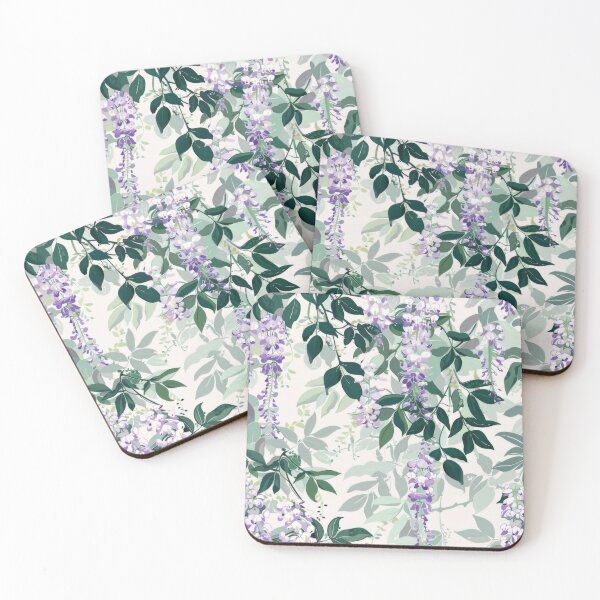 Item preview, Wisteria Floral Pattern on White Background designed and sold by ImagineCorner.