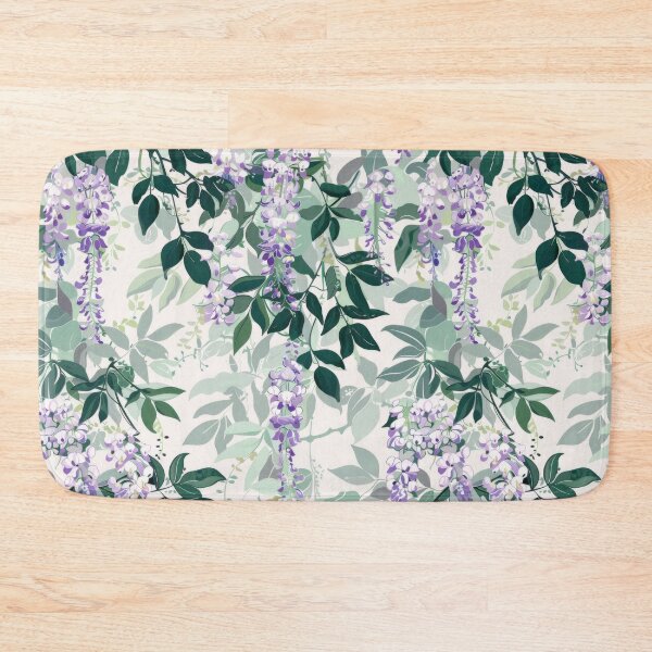 Item preview, Wisteria Floral Pattern on White Background designed and sold by ImagineCorner.