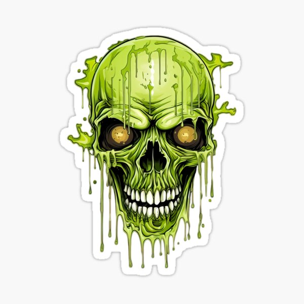 Item preview, Melting Toxic Zombie Skull #1 designed and sold by larabu.