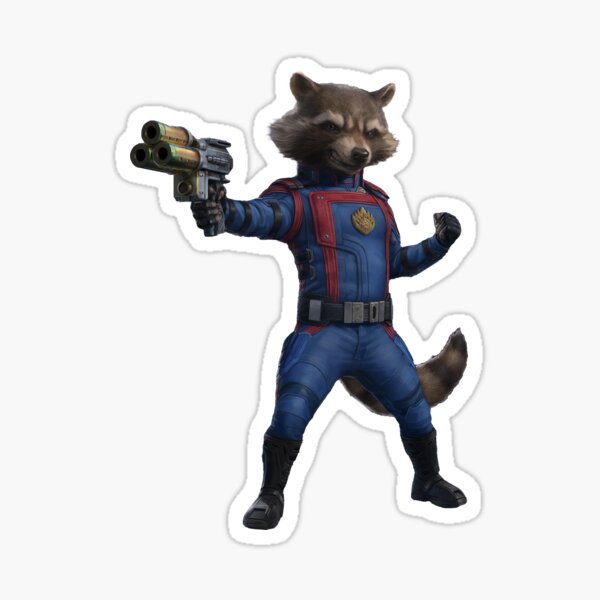 A Little Raccoon Sits Funny And Looks At You Sticker