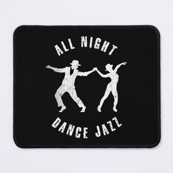 Item preview, White silhouette of a couple in hats dancing jazz designed and sold by HarridanCreates.