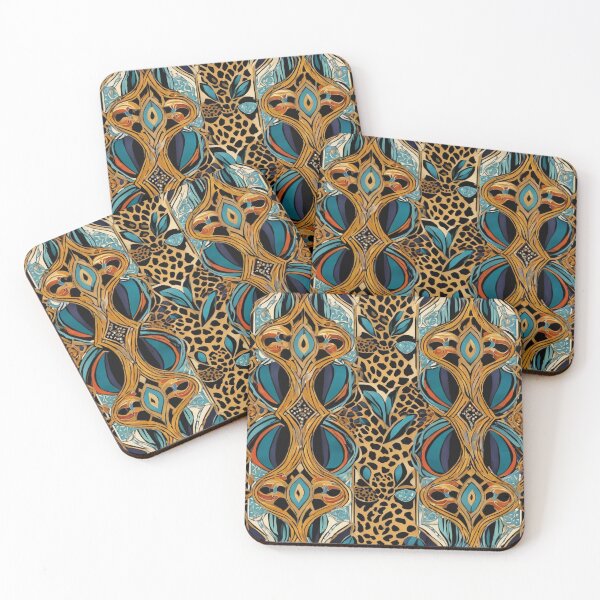 Item preview, Art nouveau inspired Leopard print designed and sold by tatty58.