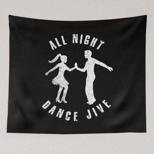 Item preview, White silhouette of a couple dancing jive designed and sold by HarridanCreates.