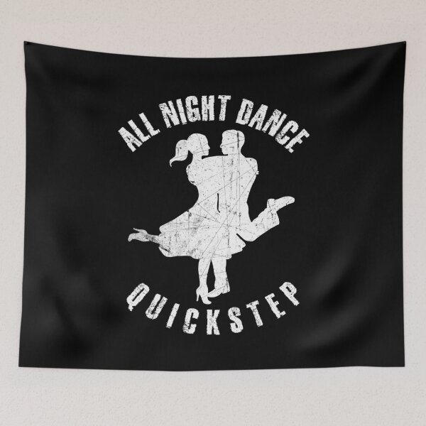 Item preview, White silhouette of a couple dancing quickstep designed and sold by HarridanCreates.