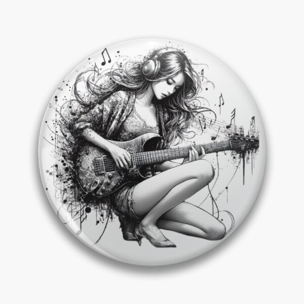 Item preview, “Electric Harmonies: The Guitarist and his Bewitching Riffs” designed and sold by CHRIST5000.