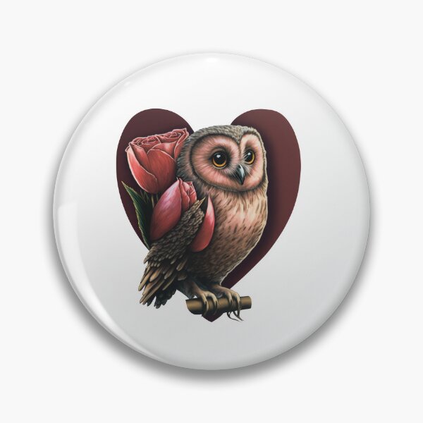 Item preview, Whimsical Wings of Love: The Owl and the Red Tulips designed and sold by jgvisualarts.