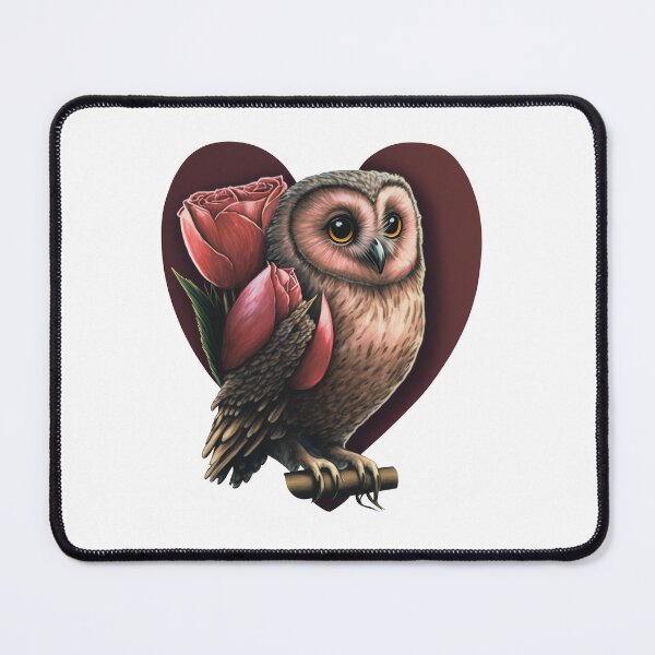 Item preview, Whimsical Wings of Love: The Owl and the Red Tulips designed and sold by jgvisualarts.