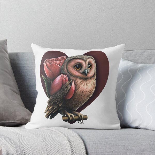 Item preview, Whimsical Wings of Love: The Owl and the Red Tulips designed and sold by jgvisualarts.