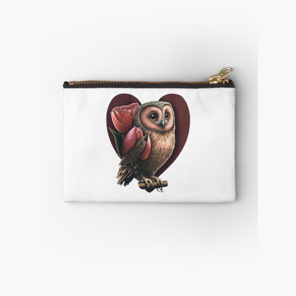 Item preview, Whimsical Wings of Love: The Owl and the Red Tulips designed and sold by jgvisualarts.
