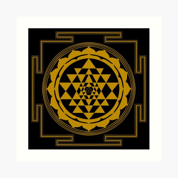 Sacred Geometry Sri Yantra in Traditional Red Color  Art Print for Sale by  hinduism